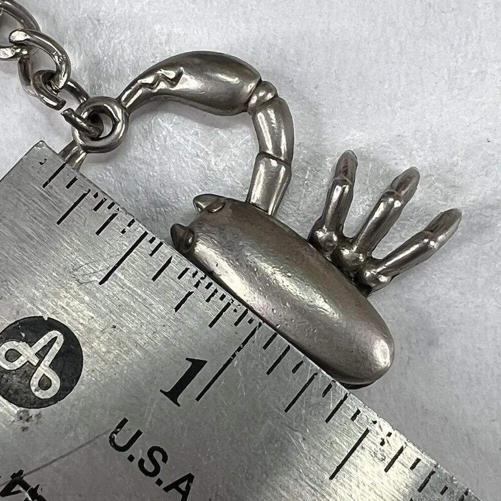 Vintage Moving Pewter Crap Keychain King Gothic Biker Bag Charm Large